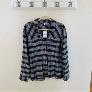 BP Nordstrom Navy Roland plaid shirt  NWT